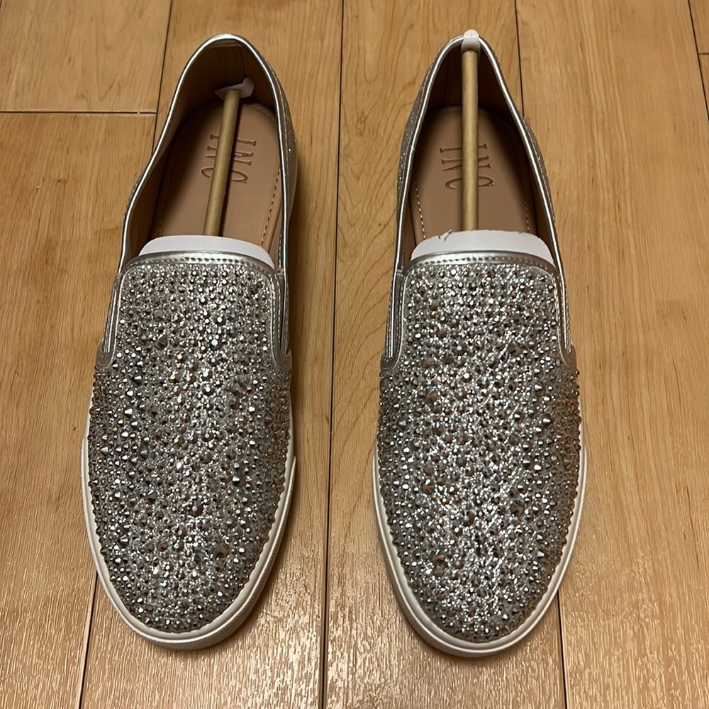 Brand new silver sparkle slip-on sneakers 9.5 medium